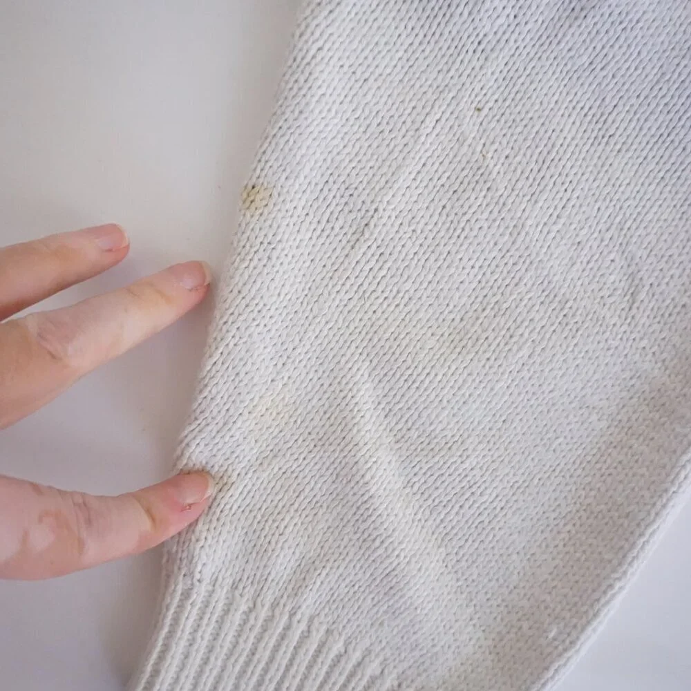 Vintage Herman Geist White Cotton Cardigan Floral Embroidered Grandmacore M - Picture 9 of 11